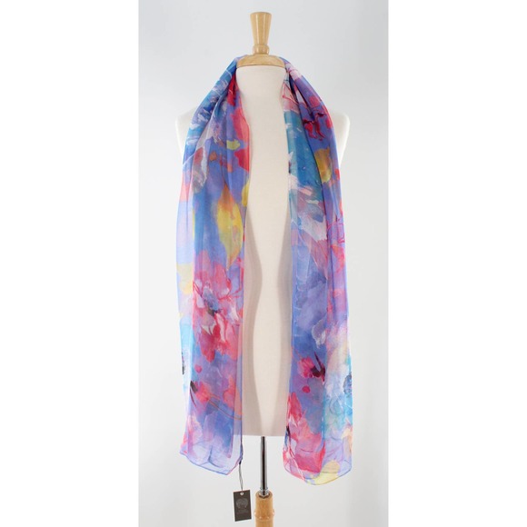 Vince Camuto Floral Sheer 26" x 72" Oblong Scarf #VC3004V - Picture 2 of 2